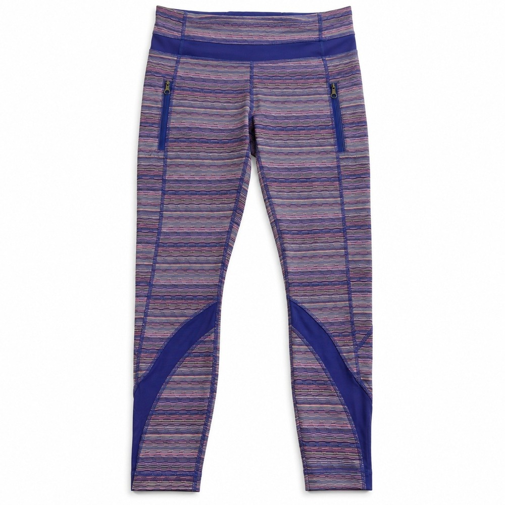 Lululemon Space Dye Full Length Leggings Mesh Zip Pocket Purple Pink Size‎ 8